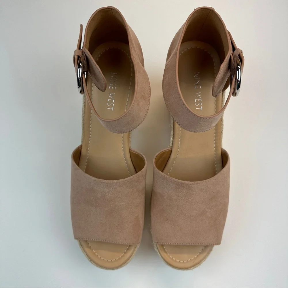 Nine West Adell Espadrille Blush Wedge Sandal Size 10 - Picture 4 of 12